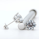 Premium 0.5-2ct Moissanite Diamonds Sterling Silver Stud Earrings for Men Women