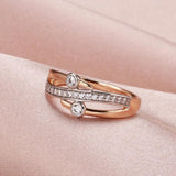 New Arrival Adorable Fashion Rolled 14K Rose Gold AAA Zircon Diamonds Ring - Fine Vintage Wedding Jewellery