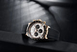 Famous Brand Sky Blue Dial Classics Sapphire Retro Chronograph Stainless Steel Waterproof Men Quartz Watches