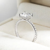 2.6cttw Princess Cut VVS1 D Colour Solitaire Moissanite Diamond Silver Engagement Ring