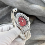 Selection of Snake Watches: Honeycomb Bullet Texture Dial Single-Coil Snake Bangle