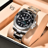 LUXURY DESIGN New PD-1662 V5 Men Mechanical Watches Luxury Ceramic Bezel Automatic 100M Waterproof GMT Watch for Men