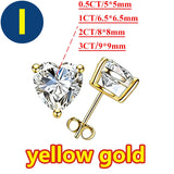 Princess Cut 0.5, 1, 2CT Moissanite Diamonds Rhodium Plated Silver D Color Stud Earrings
