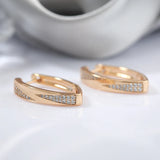 14 Karat Gold Filled Trendy AAA Cubic Zircon Diamonds Luxury Hoop Vintage Earrings