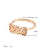 Latest Fashion Rolled 14K Rose Gold Boho Fashion Ethnic Flower Ring for Women - Elegant Vintage Daily Jewellery