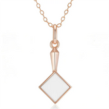 14 Rolled Gold White Enamel  High Quality Daily Fine Jewellery Pendant And Necklace