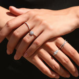 Minimalist Stackable VVS1 D Colour Moissanite Rings 925 Sterling Silver Ring