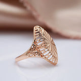 14K Rolled Gold Personality Embossed Hollow Textured New Gothic Unusual Rings for Women
