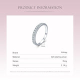 Classic Stackable Sterling Silver Simple Shining AAAA Lab Created Diamond Ring