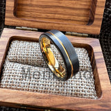 Offset Grooved Brushed Finish 6/8MM Men Women Tungsten Carbide Wedding Rings