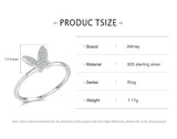 Butterfly Animal Sterling Silver Elegant Luxury AAAA Lab Created Diamonds Ring