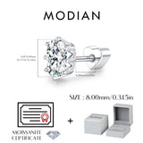Multi -Styles 925 Silver Geometric Moissanite Heart Screw Stud Helix Earrings