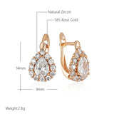 14 Karat Gold Filled Unique Full AAA Zircon Diamonds Fashion Stud Earrings Fine Jewellery