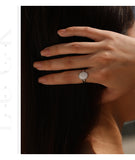 Luxury Button Sparkling Moissanite 925 Sterling Sliver Wedding Rings Fine Jewellery