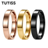 Classic Flat Top High Polished 4mm Multicolour Tungsten Carbide Wedding Rings