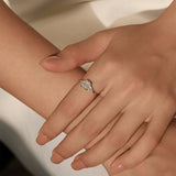 Fabulous D Colour VVS1 Rectangle Moissanite 925 Silver Trendy Sparkling Ring