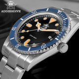Luxury Luminous Bubble Mirror Glass 20Bar Ceramic Bezel Steel Diver Quartz Watch