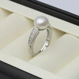 Genuine Real Freshwater Pearl AAA Zircon Diamonds Silver Multicolour Rings