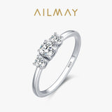 Superb Sparkling AAAA Lab Created Diamonds 925 Sterling Silver Stackable Ring