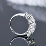 18KGP VVS1 D Colour 3.6CT 5 Moissanite Diamonds S925 Sterling Silver Eternity Ring