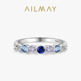 Sparkling Multicolour AAAA Lab Created Diamonds 925 Sterling Silver Ring