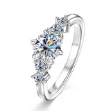Elegant VVS1  D Colur 1.0CT 6.5MM D Moissanite Diamond Rings Exquisite Jewellery