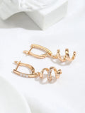 14 Karat Gold Filled Simple Geometric AAA Zircon Diamonds Long Drop Earrings For Women
