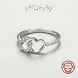 Sweet Heart to Heart AAAA Lab Created Diamond 925 Silver Ring Fine Jewellery