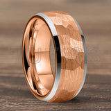 Beveled Edge Treatment Dome Hammer 4/6/8mm Tungsten Rings With Comfortable Fit