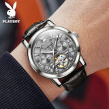 Luxury Brand Fashion Automatic Mens Watches Leather Strap Business Waterproof Original Mechanical Wristwatches