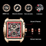 Big Dial Top Luxury Brand Sport Waterproof Chronograph Quartz Clock Automatic Date Mens Hipster Watches