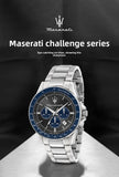 Original Luxury Maserati Men's Watch SFIDA Challenge Series Luxury Business Trendy Black Gold Steel Belt Watch