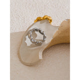 18K Gold Plated Stainless Steel  Heart Love Casting Open Ring Popular Fashion Jewellery
