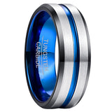 New Arrival Bevel Groove Steel Frosted Surface Tungsten Carbide Comfort Fit Wedding Rings for Men and Women - The Jewellery Supermarket