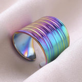 Vintage Style Chunky Unevenness Open Stainless Steel Wide Rings For Women - Fashion Jewellery - The Jewellery Supermarket