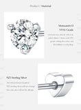 925 Sterling Silver Classic Round D Colour VVS1 Moissanite Helix Stud Earrings