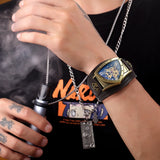 New Personalized Fashion Triangle Hollow Men's Mechanical Watch - Leisure Retro Fully Automatic Mechanical Watch