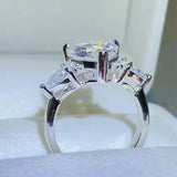 Superb 1/2/3/4CT Heart Cut VVS1 D Colour Moissanite Diamond Engagement Silver Ring