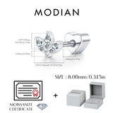 Multi -Styles 925 Silver Geometric Moissanite Heart Screw Stud Helix Earrings