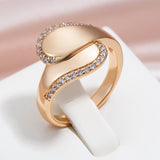 Splendid 14K Rolled Rose Gold Vintage Pave Setting Style Glossy AAA Zircon Diamonds Ring - Fine Jewellery