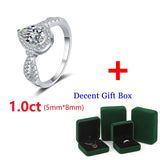 Remarkable 1ct Pear Cut D Colour VVS1 Moissanite Diamond Luxury Engagement Wedding Sterling Silver Rings for Women