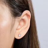 Fabulous 18K White Gold Plated D Colour VVS1 Emerald Cut Moissanite Diamond Earring - S925 Sterling Fine Jewellery - The Jewellery Supermarket