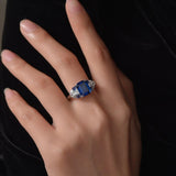 Admirable Silver Topaz Sapphire Ruby AAAAA High Carbon Diamond Big Rings For Women - Fine Jewellery - The Jewellery Supermarket