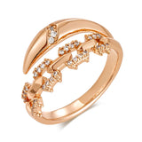 Unique Shiny Luxury 14K Filled Rose Gold AAA Zircon Diamonds Big Rings For Women - Party Daily Fine Jewellery