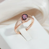 14K Gold Filled Pear Cut Red AAA Zircon Crystals Elegant Party Fine Rings For Women