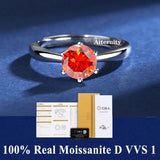 Fabulous 100% Real Moissanite Ring D VVS1 Adjustable Size S925 Sliver GRA Certificate Wedding Rings for Women