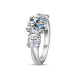 Elegant Multicolour 3CT+1*2CT D Colour Moissanite Diamonds Classic Rings Silver Fine Jewellery Women's Luxury Rings