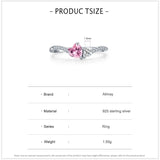 Romantic Dazzling Pink Heart AAAA Lab Created Diamond 925 Sterling Silver Ring