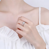 Round Brilliant Solitaire VVS1 1Ct Moissanite Diamond Wedding Rings For Women Sterling Silver Engagement Jewellery