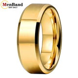 High Quality Beveled Edges Flat Polished 6/8MM Men Women Tungsten Carbide Rings